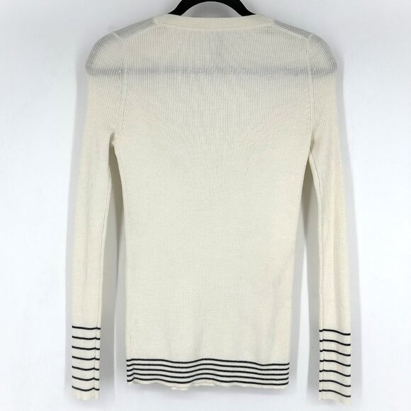 Athleta Table‎ Rock Fitted Ribbed Sweater Merino Wool Sea Salt Ivory XS - Picture 5 of 9